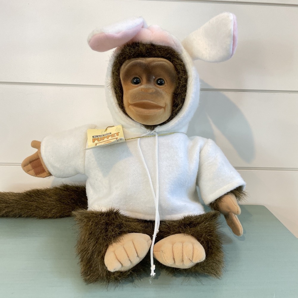 Vintage 1994 Hosung Plush Baby Monkey Rabbit Hoodie
